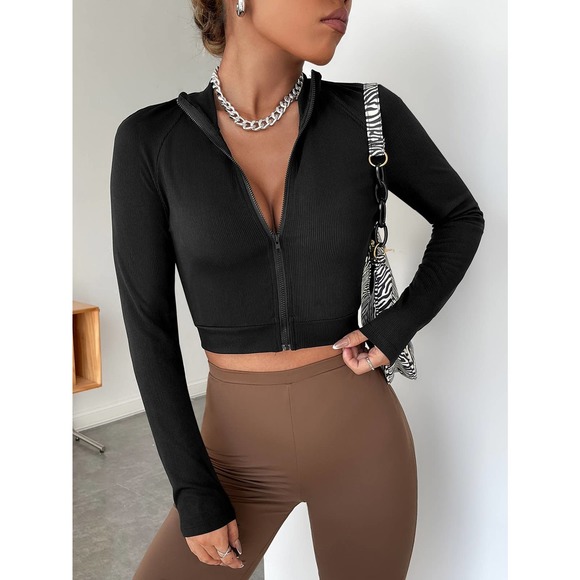 Zip Up Crop Jacket - Picture 1 of 6